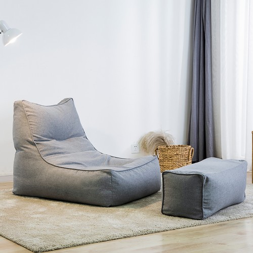 Bean bag chair store with footrest